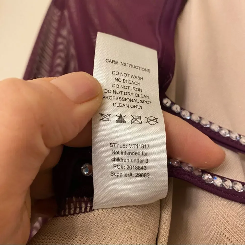 Weissman solo Dance costume purple illusion Poet Sleeve Leotard MT11817 MC